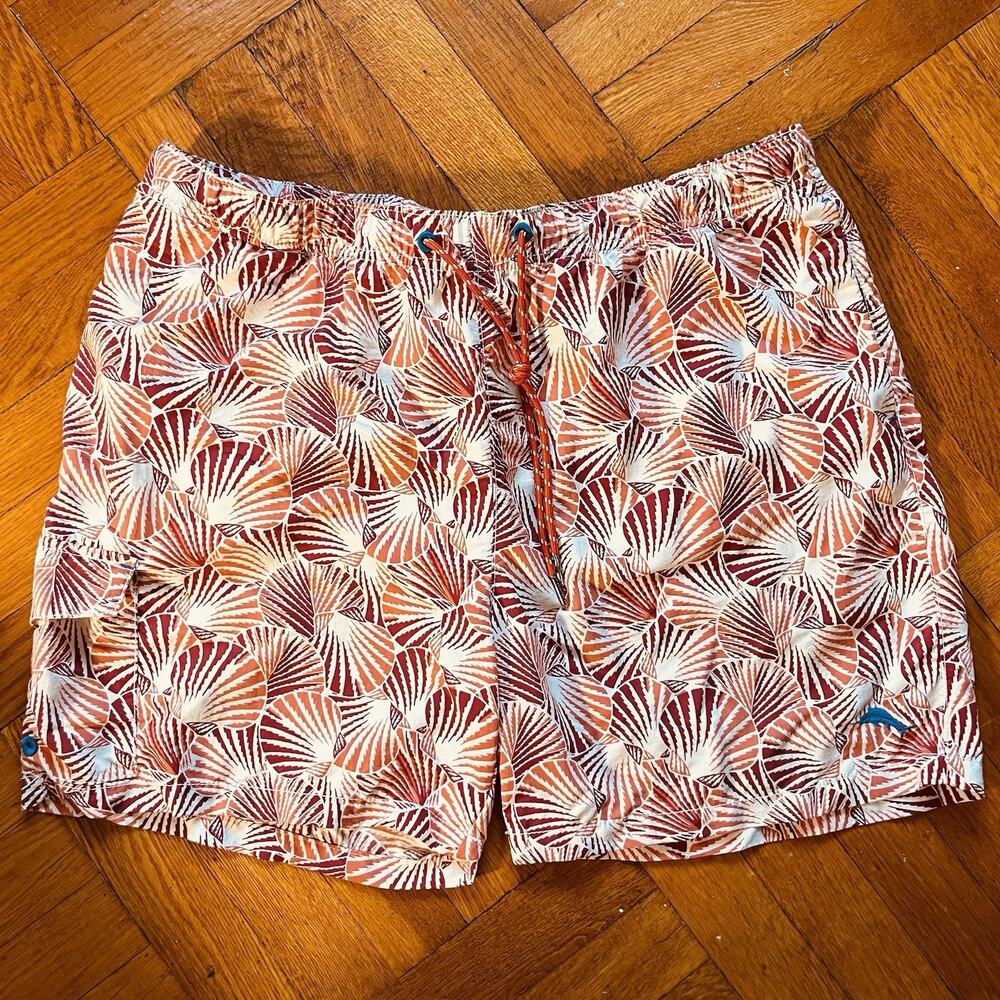 Tommy Bahama Swim Trunks Shorts All Over Sea Shells XL Mesh Lined Nylon Relax